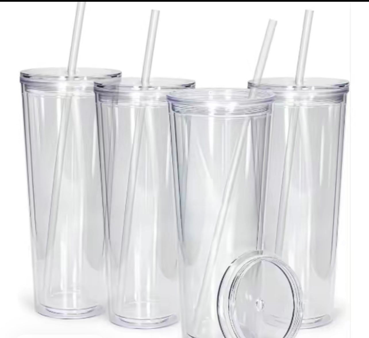 24oz double wall tumbler clear lids