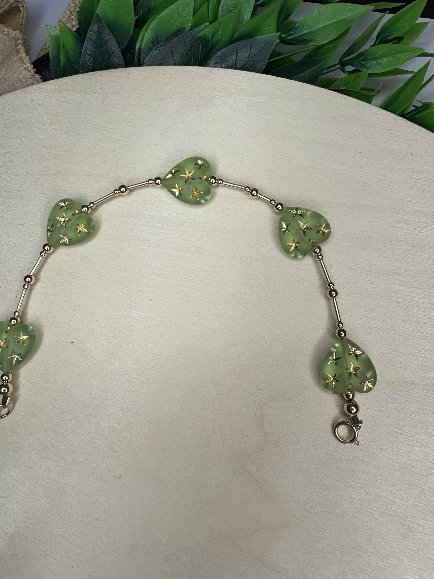 Green heart bracelet