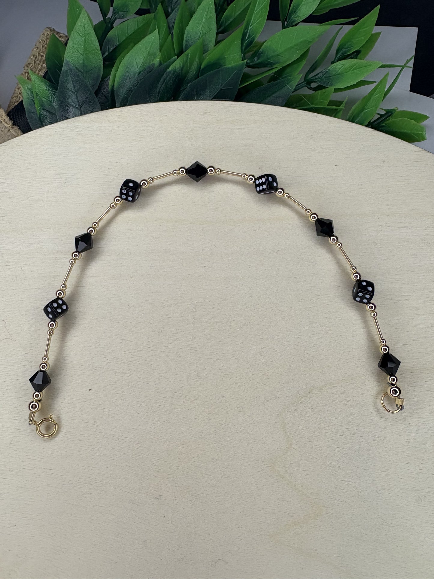 Black dice bracelet