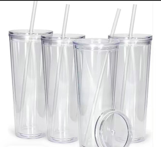 24oz double wall tumbler clear lids