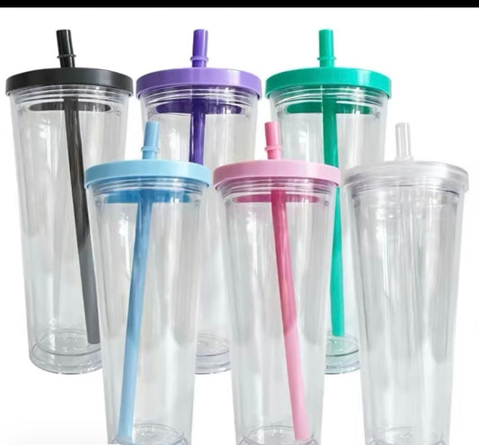 24oz double wall w colorful lids