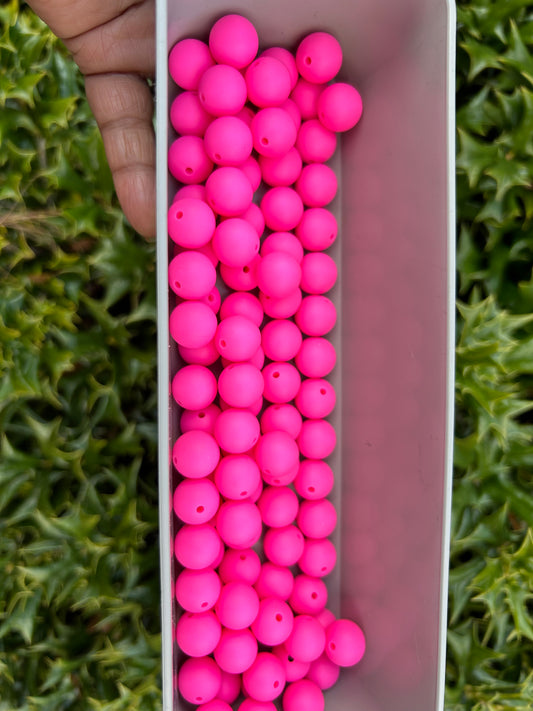 Pink silicon beads